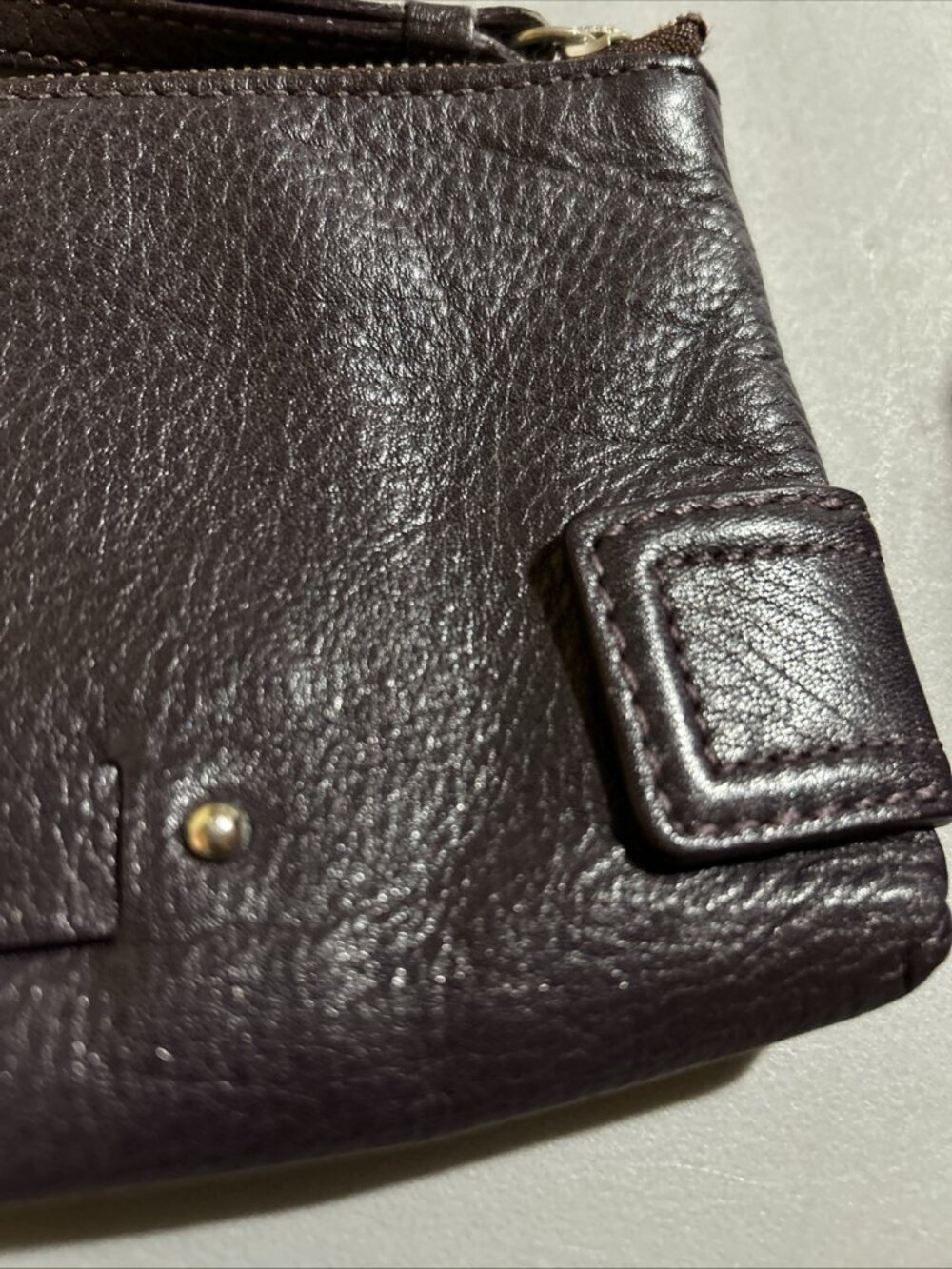 Cole Haan Purple Pebbled Leather Wristlet Clutch Mini Bag Y2K Aesthetic🔥 - Picture 4 of 11